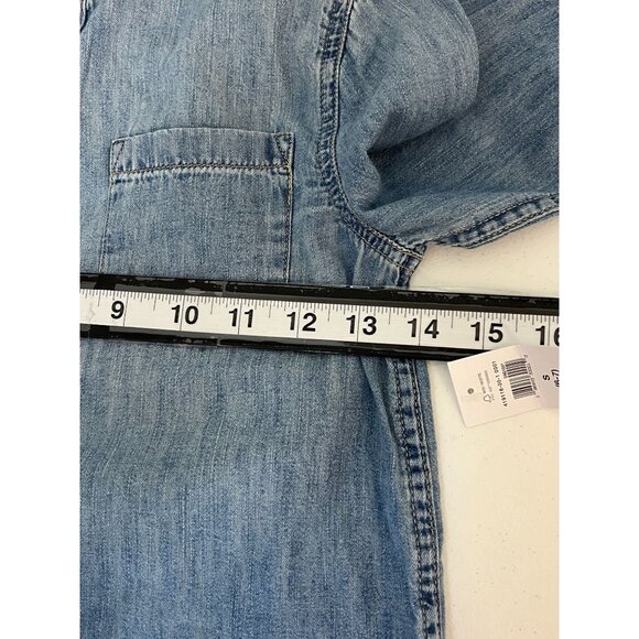 Gap Kids Girls Denim Chambray Button Down Shirt Blue Small S Long Sleeve - Picture 8 of 10